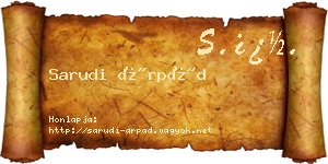 Sarudi Árpád névjegykártya
